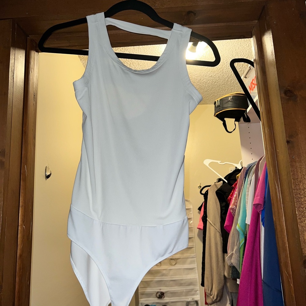 white open back bodysuit
